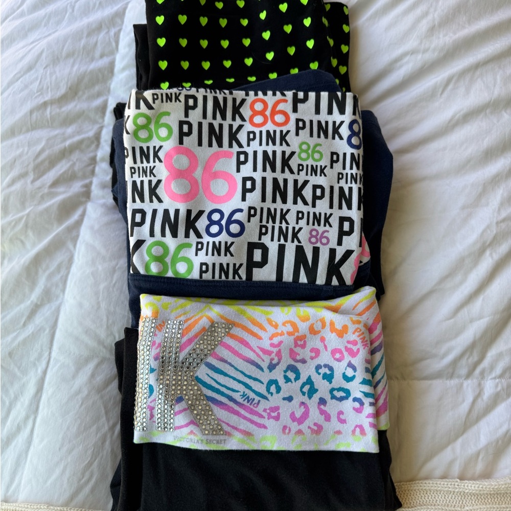3 pair of PINK bootcut yoga pants